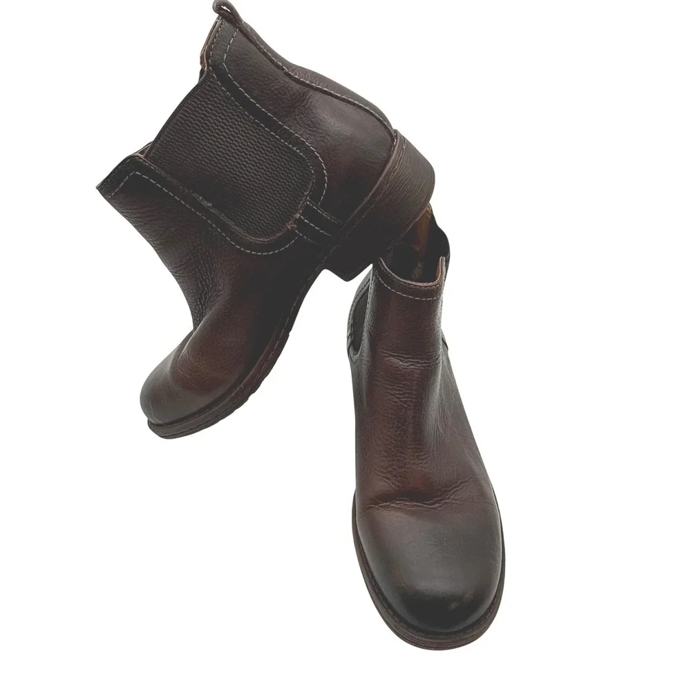 Comfortiva Align Brown Leather Chelsea Boots Women's Size 10 M ankle‎ destessed